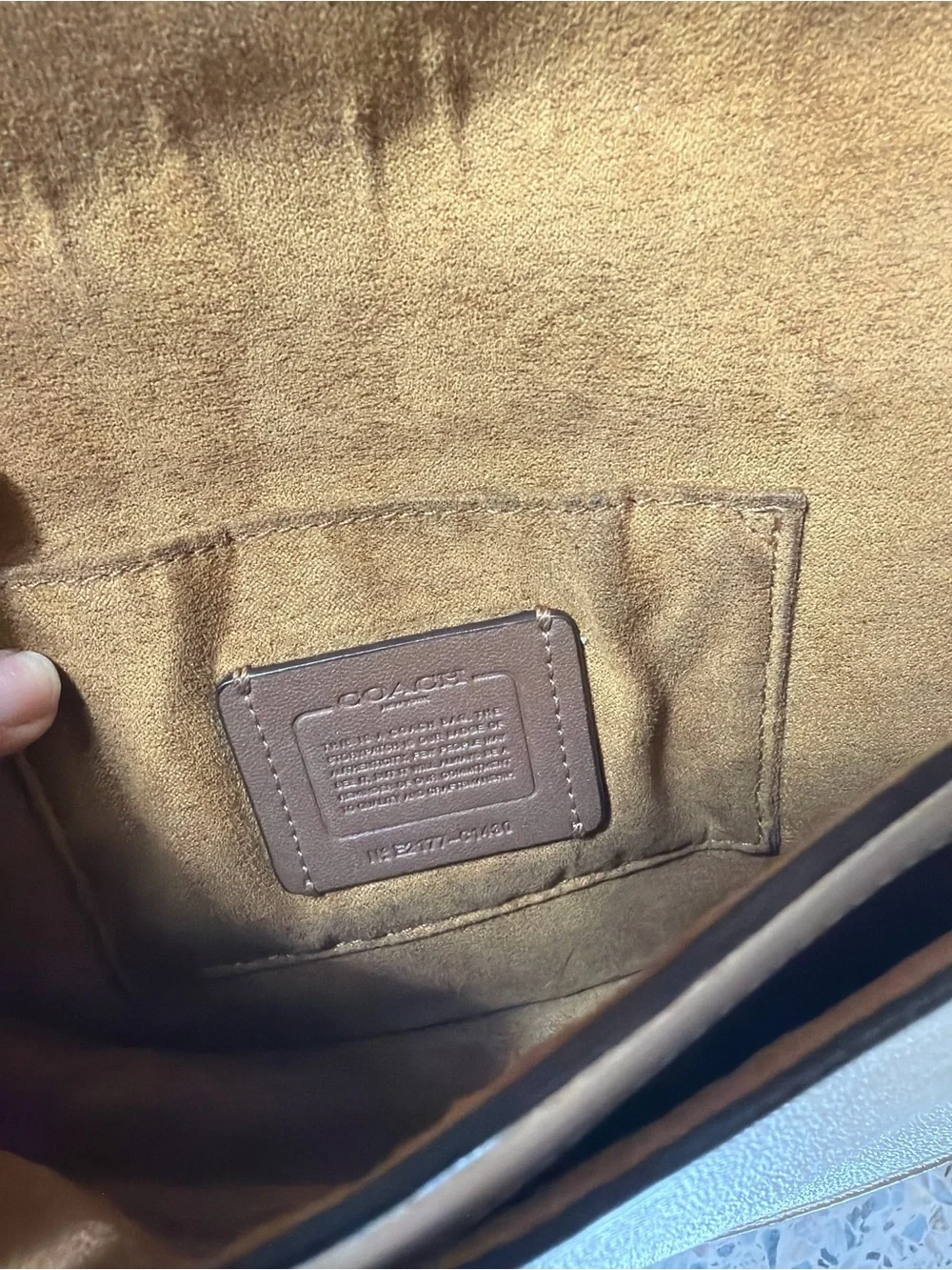 Coach Cream Signature Half-Moon Crossbody with Gold Hardware